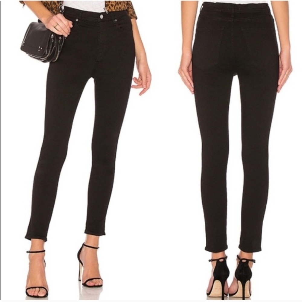 Agolde Filter Free High Waist Black Ankle Jeans Size 30 Skinny